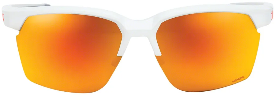 100% Sportcoupe Sunglasses - Soft Tact White, HiPER Red Multilayer Mirror Lens