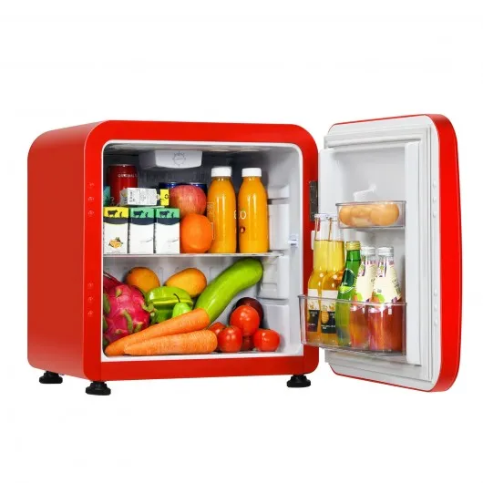 1.6 Cubic Feet Compact Refrigerator with Reversible Door-Red