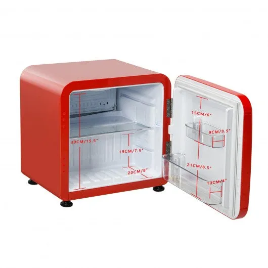 1.6 Cubic Feet Compact Refrigerator with Reversible Door-Red