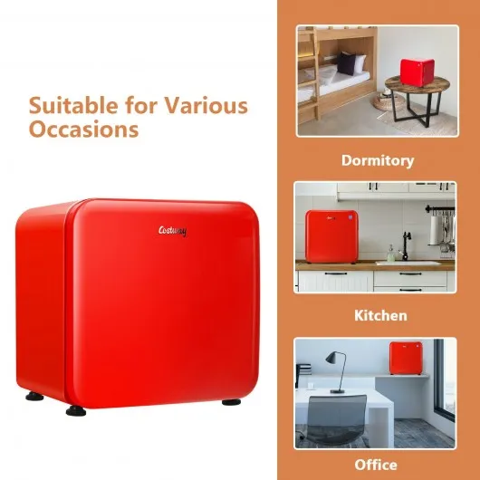 1.6 Cubic Feet Compact Refrigerator with Reversible Door-Red