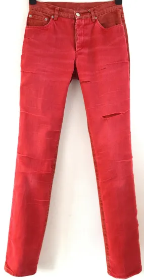 1997 Slim Jeans with Destroyed Silk Chiffon Layers