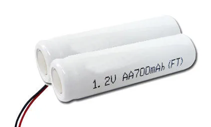 2.4 Volt 700mAH Nickel-Cadmium Exit Sign Battery - 1x2 Inline Battery Pack AA