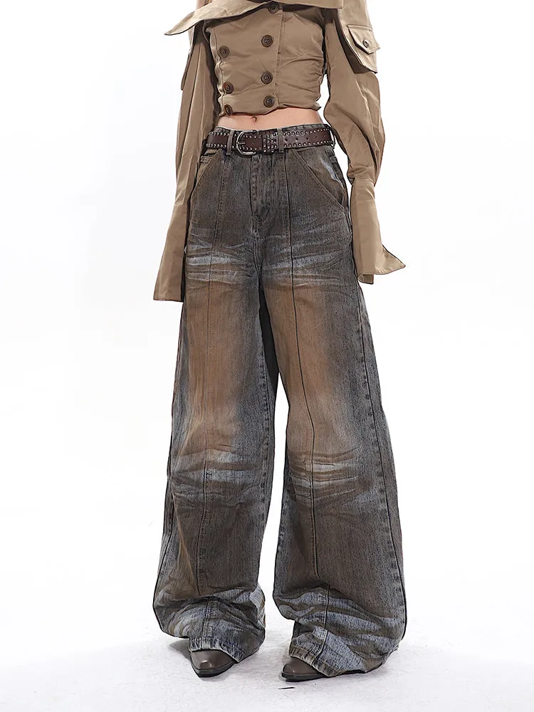 【24s March.】Heavy Distressed Wide Leg Jeans