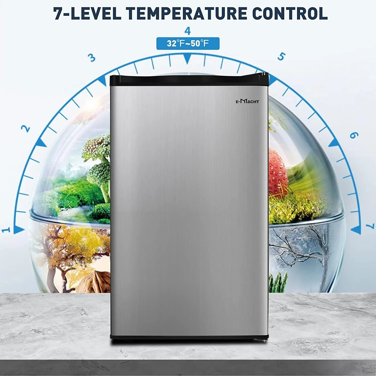 3.2 Cu.ft. Mini Fridge Compact Refrigerator with Freezer for Home/Dorm/Office