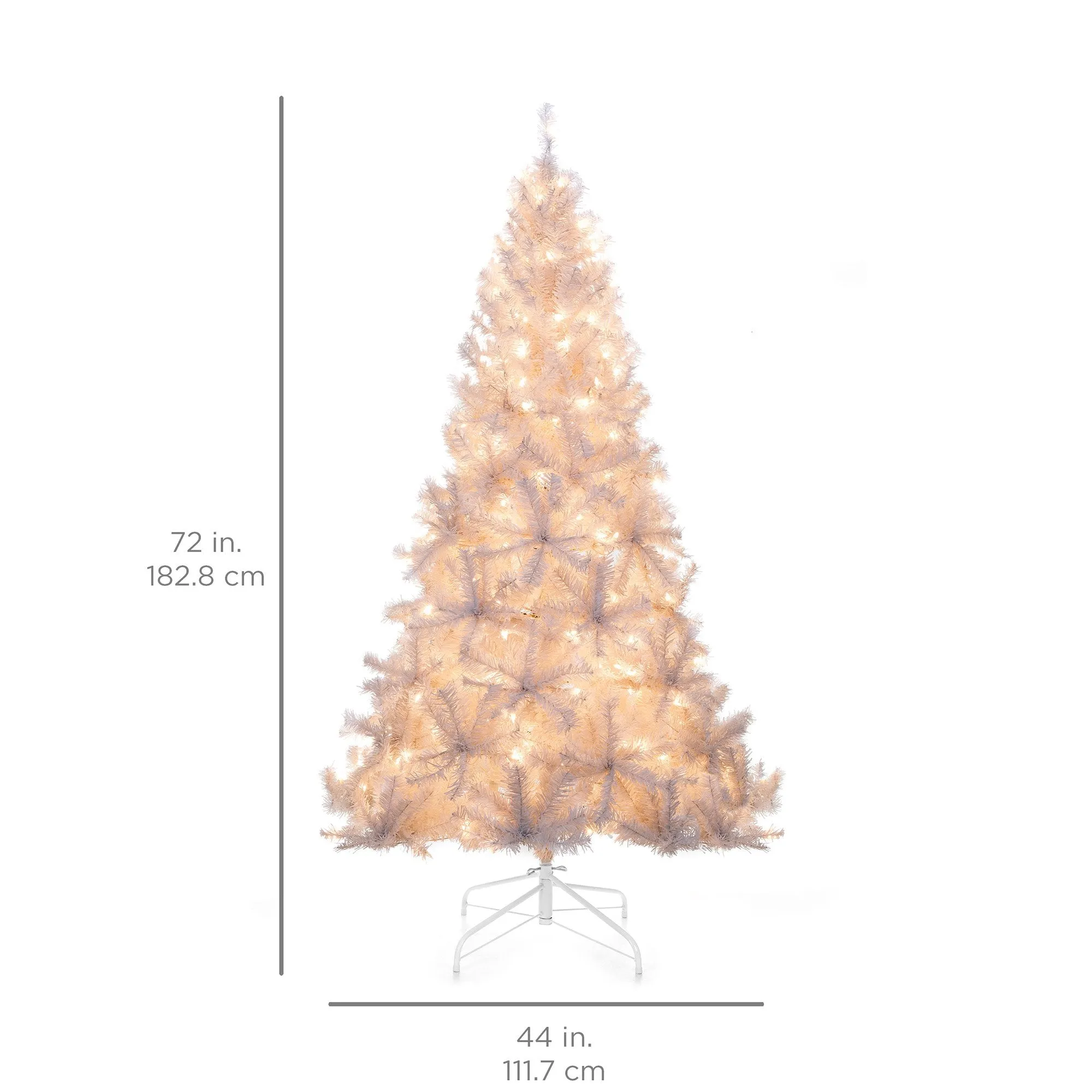 6ft Pre-Lit Hinged Artificial Pine Christmas Tree w/ 250 Lights, Stand