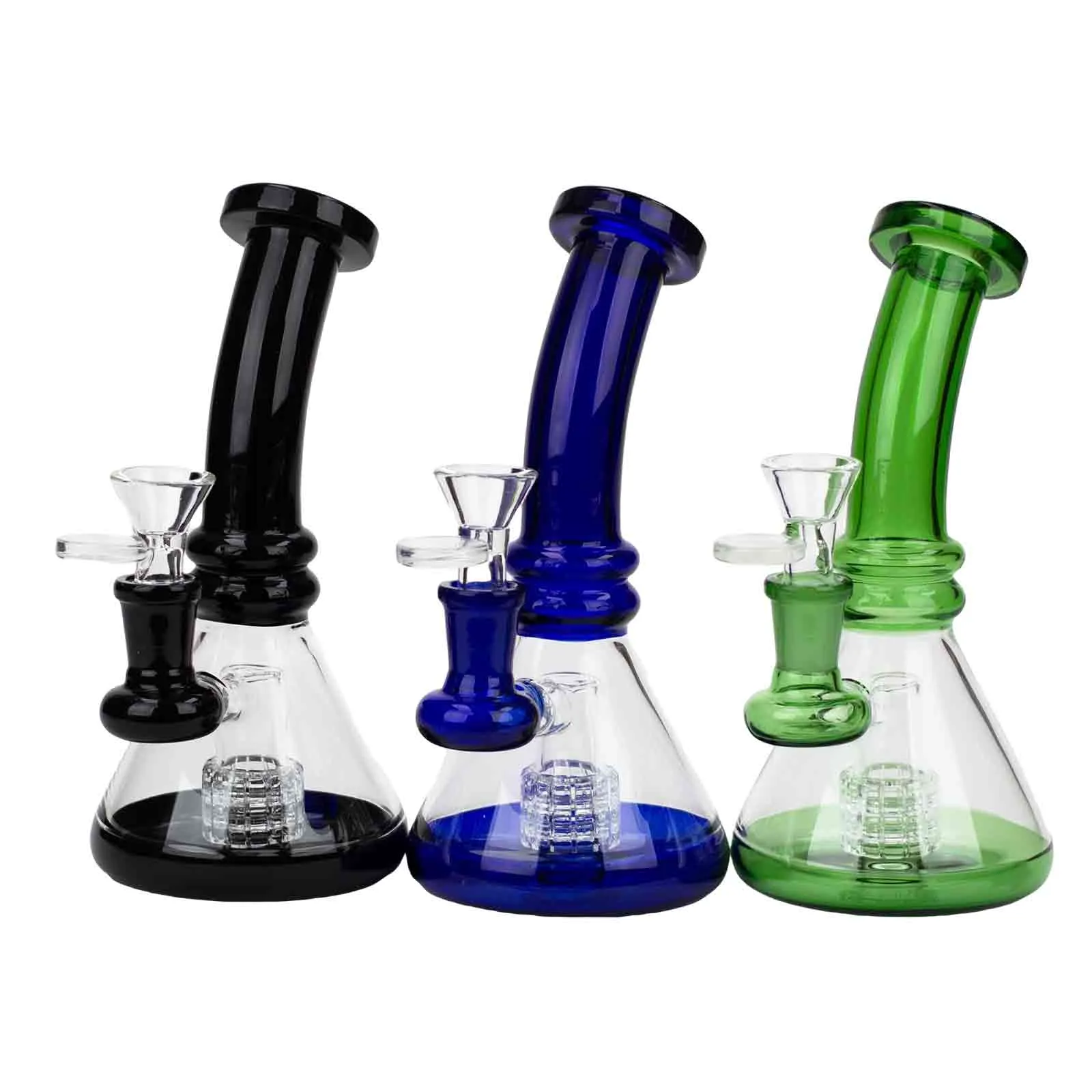 7" Color Glass Bent Neck Bong