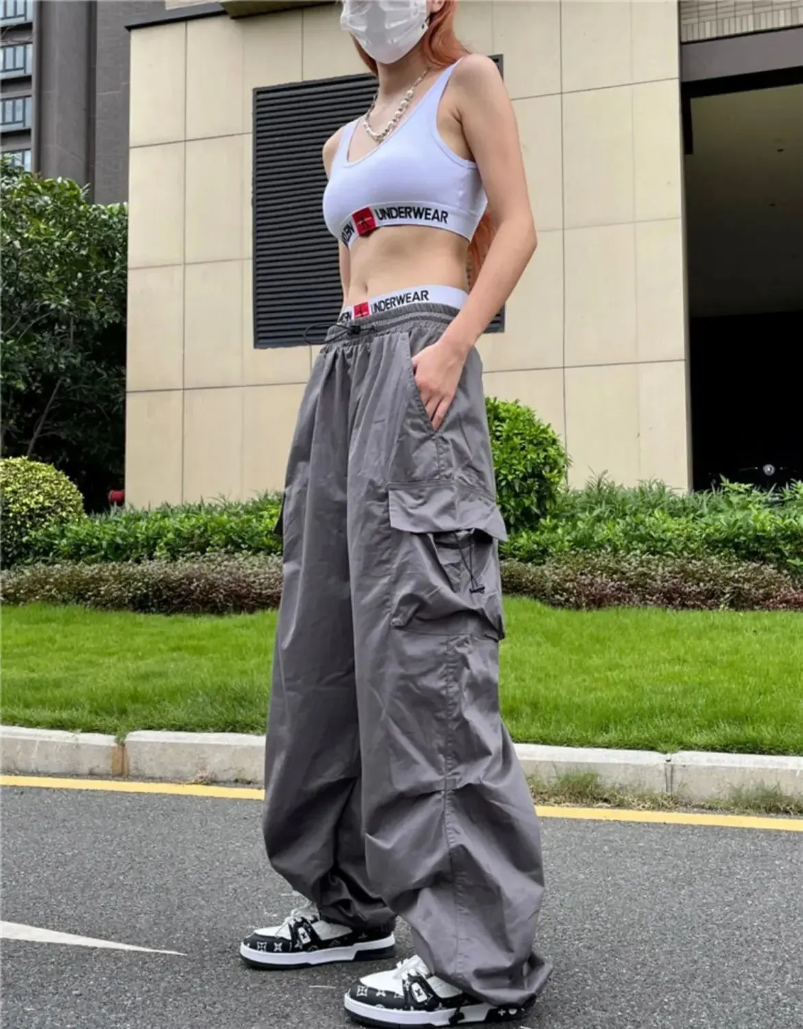 Advbridge  -  Fashion Vintage Multi Pocket Cargo Pants Streetwear Joggers Baggy Trousers Loose Wide Leg Women Punk Sweatpants Casual Y2K