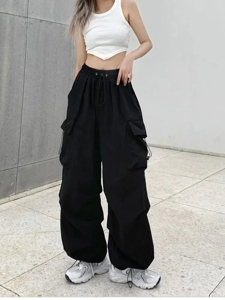 Advbridge  -  Y2k Streetwear Bf Fashion Trousers Oversize Jogging Techwear Sweatpants Harajuku Vintage Parachute Cargo Pants Women