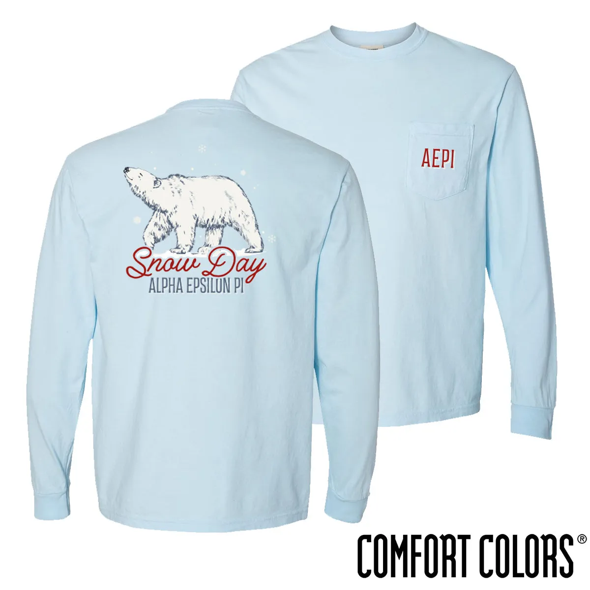 AEPi Comfort Colors Snow Day Long Sleeve Pocket Tee