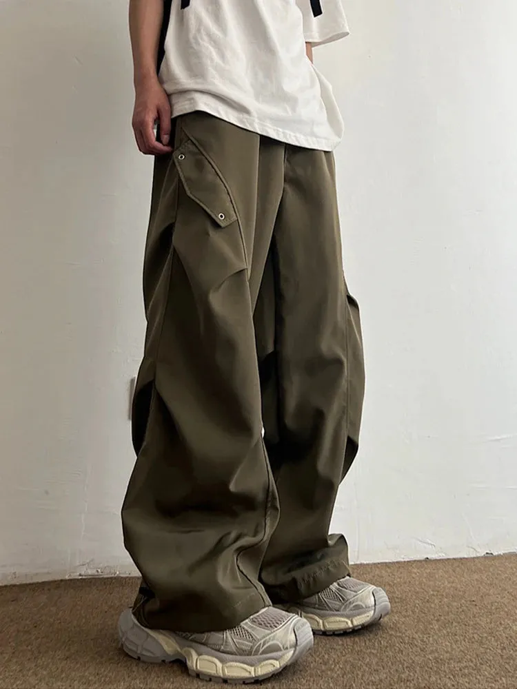 Aidase Parachute Cargo Pants Men Hip Hop Wide Leg Trousers Male Quick Drying Streetwear Loose Oversize Korean Hip Hop