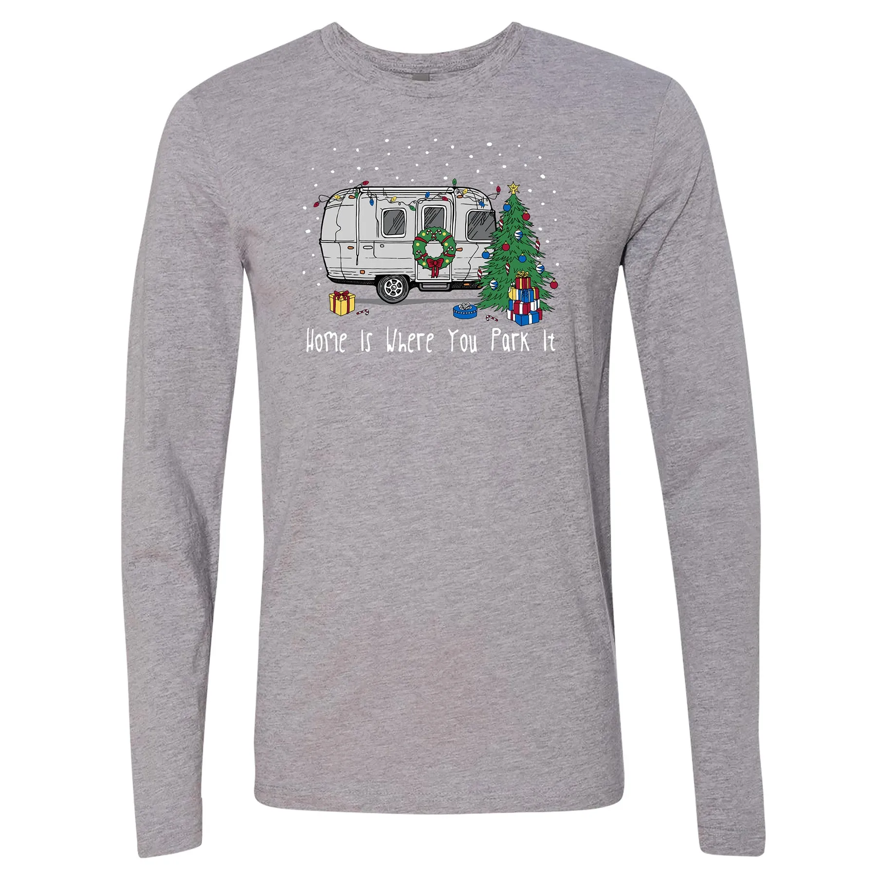 Airstream Home is Where You Park It Holiday Long Sleeve T-Shirt