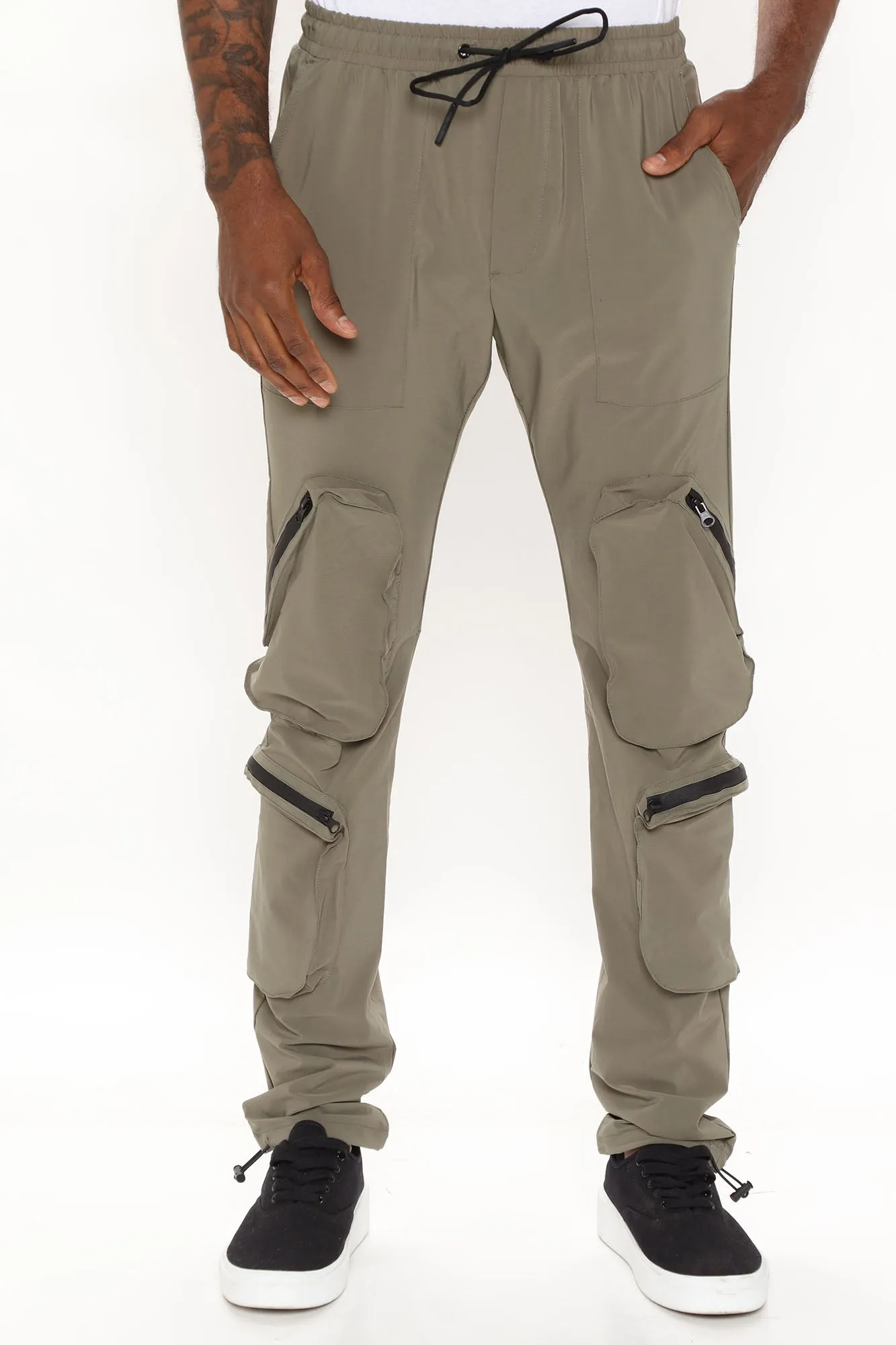 All Day Zipper Cargo Pants - Olive