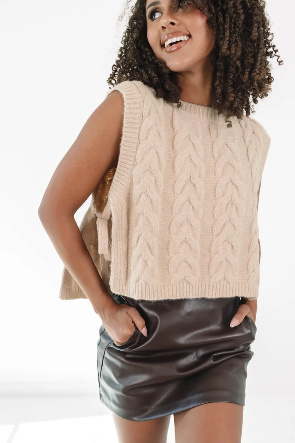 All My Life Sweater Vest - Light Taupe