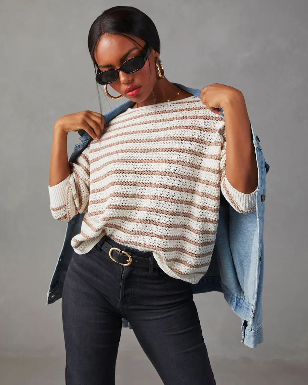 All The Time Striped Pullover Sweater