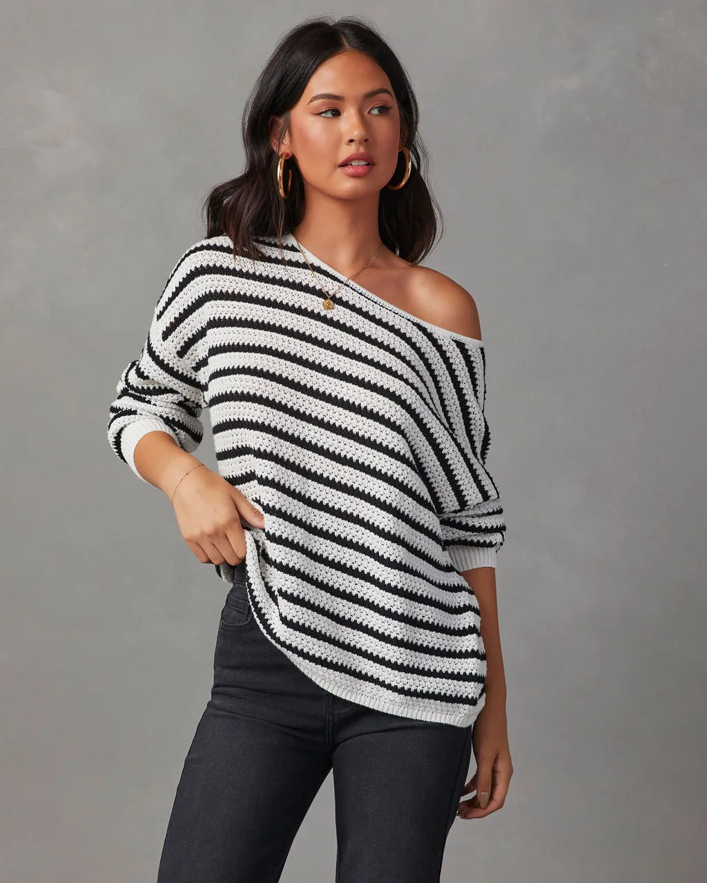 All The Time Striped Pullover Sweater