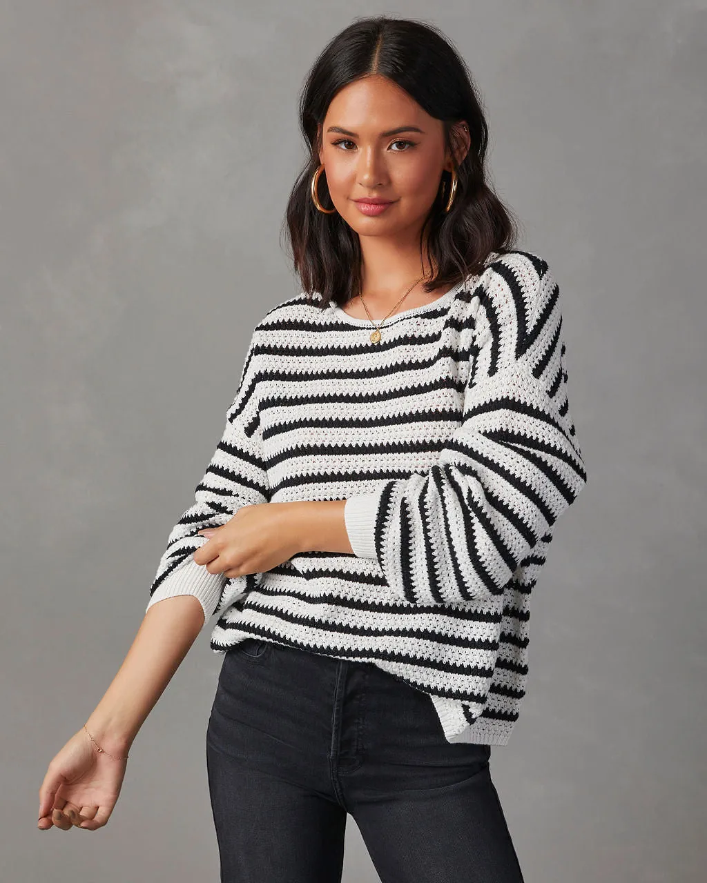 All The Time Striped Pullover Sweater