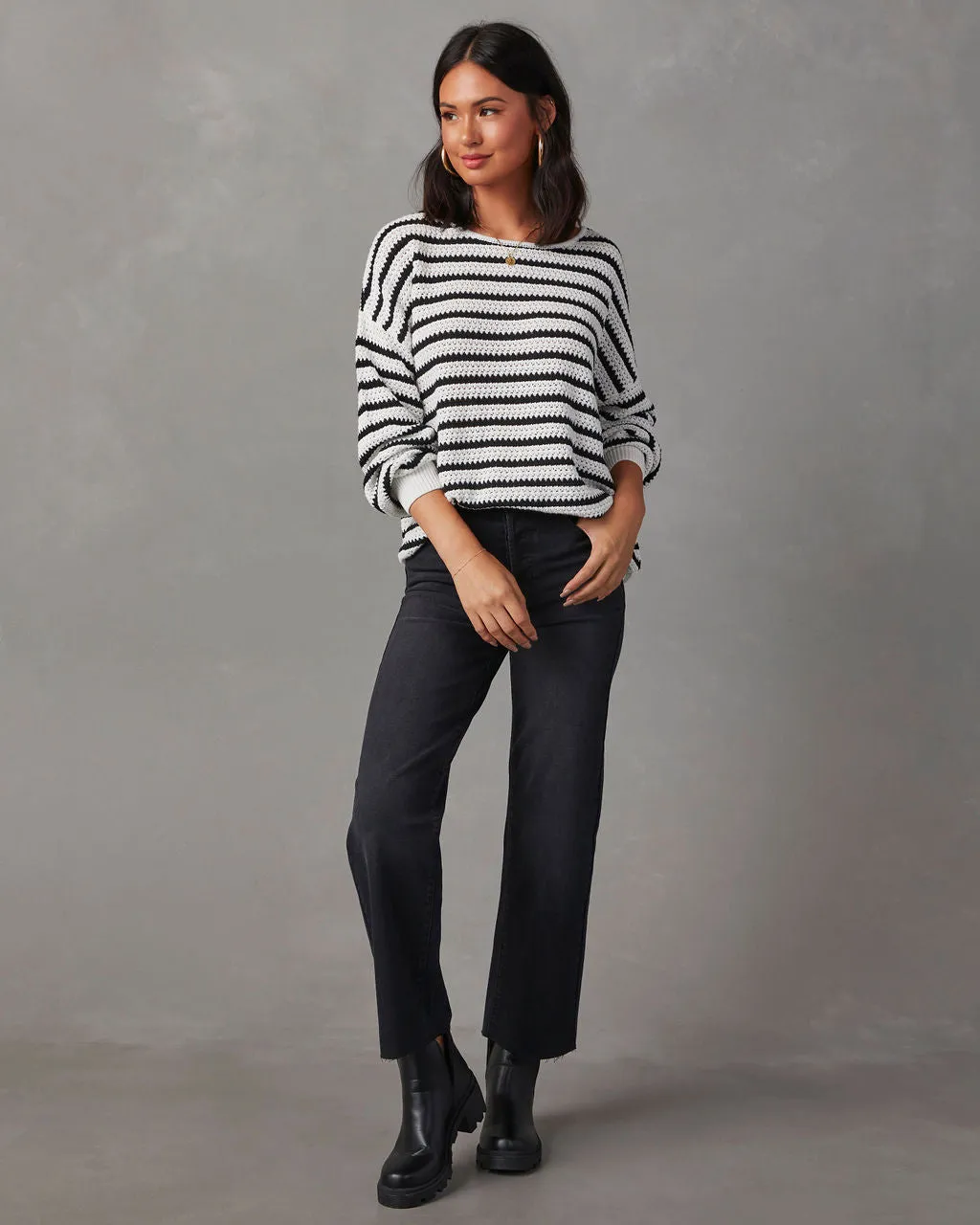 All The Time Striped Pullover Sweater