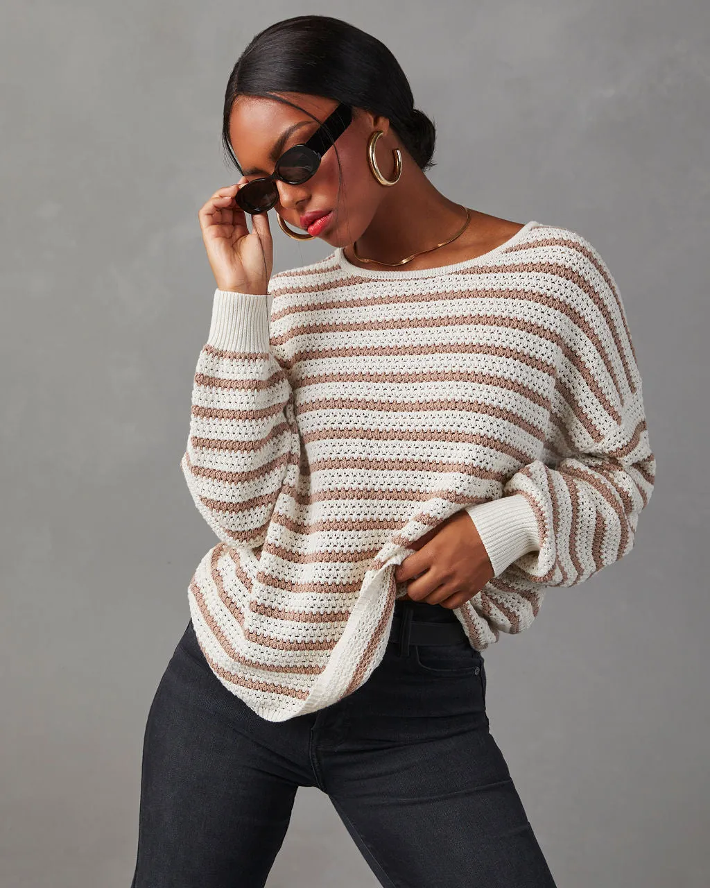 All The Time Striped Pullover Sweater