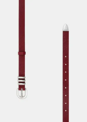 ALWAYS LEATHER BELT BURGUNDY/SILVER