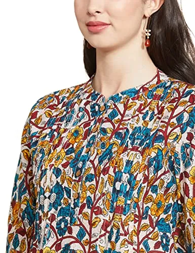 Amazon Brand - Myx Women's Cotton Regular Fit Short Kurti (AW17STK1_Multi-Brown_XX-Large)