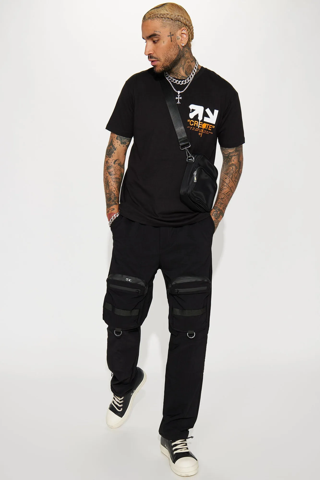 Another Day Nylon Cargo Pants - Black