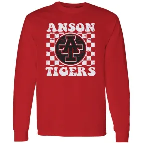 Anson Tigers - Checkered Long Sleeve T-Shirt