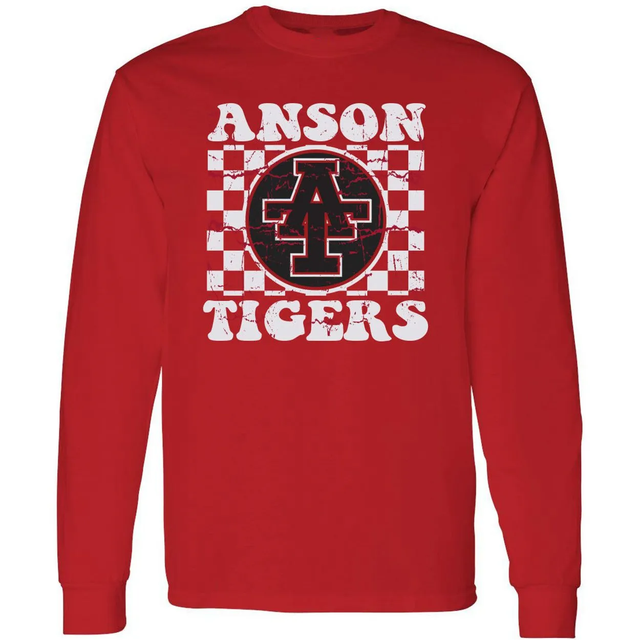 Anson Tigers - Checkered Long Sleeve T-Shirt