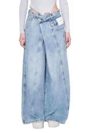 Asymmetric Wide Leg Jeans with Panel Remake