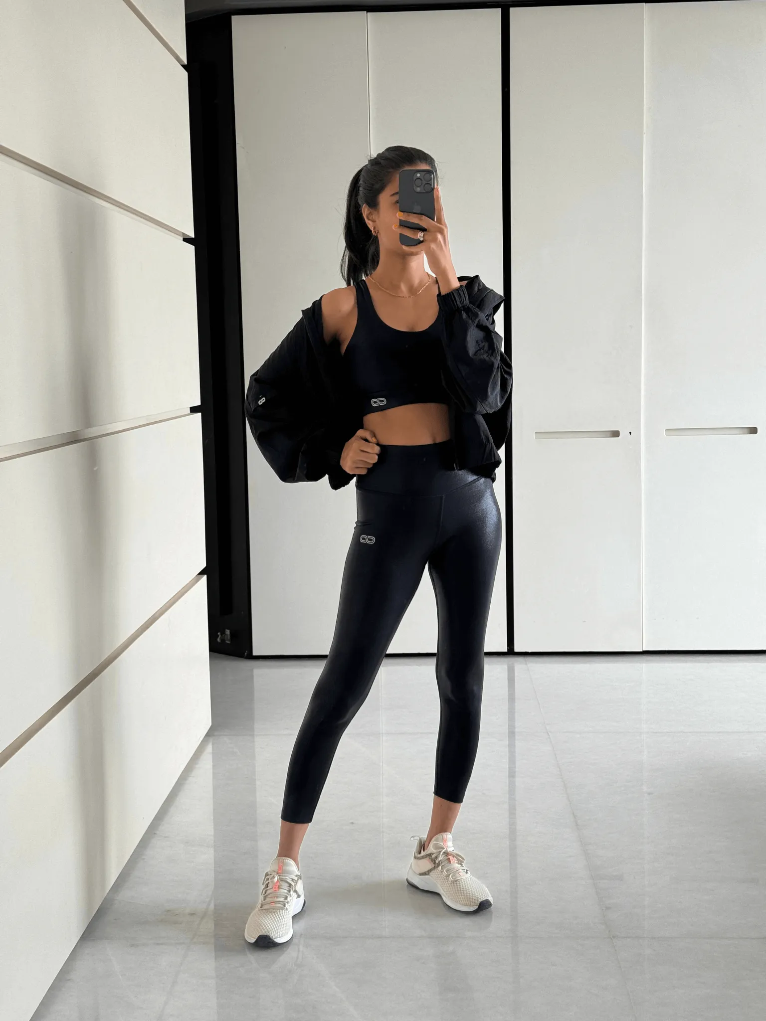 Ath Track Gloss Leggings Shiny Black