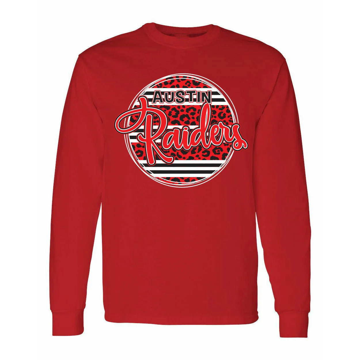 Austin Raiders - Animal Print Stripe Circle Long Sleeve T-Shirt