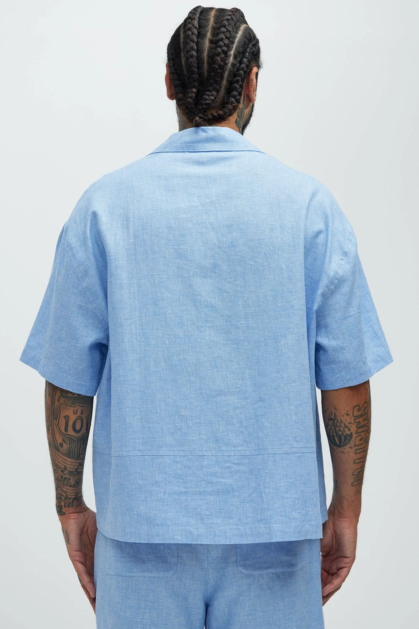 Bahamas Linen Cuban Shirt - Ice Blue