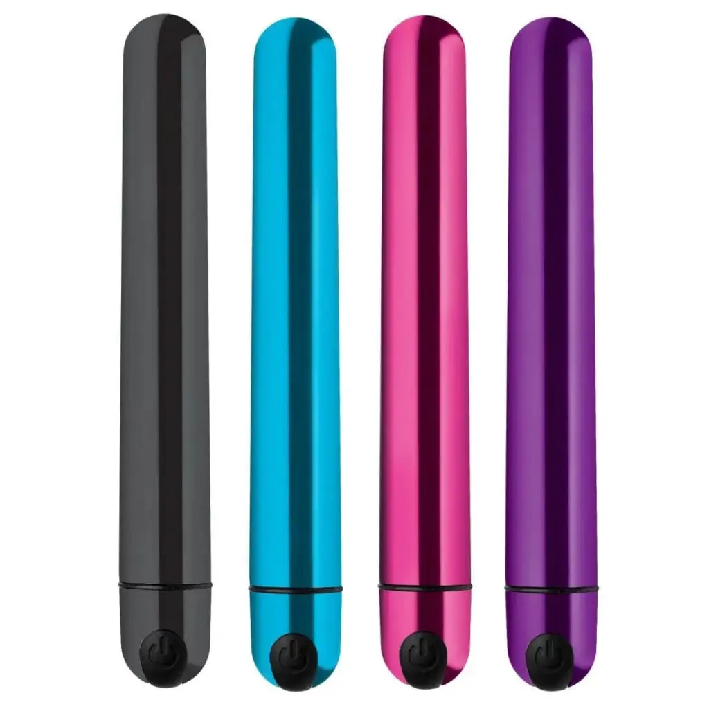 BANG! 10x Slim Metallic Bullet Shaped Vibrator