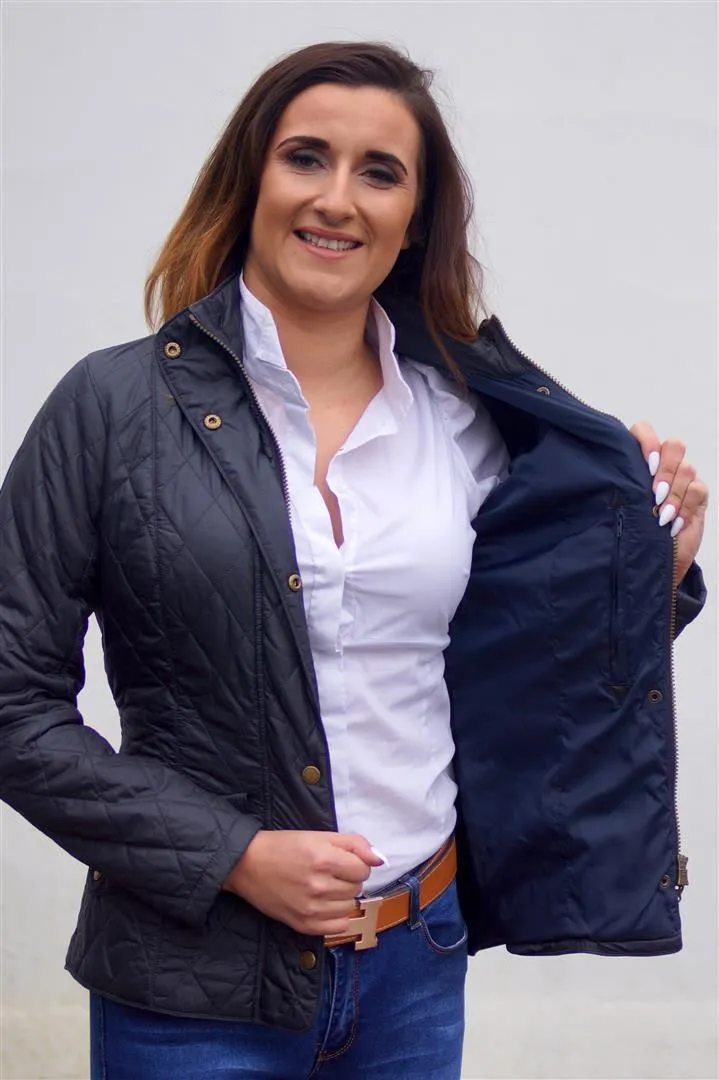 Barbour Cavalry Flyweight - Ladies Quilt Jacket - Navy LQU0228NY91