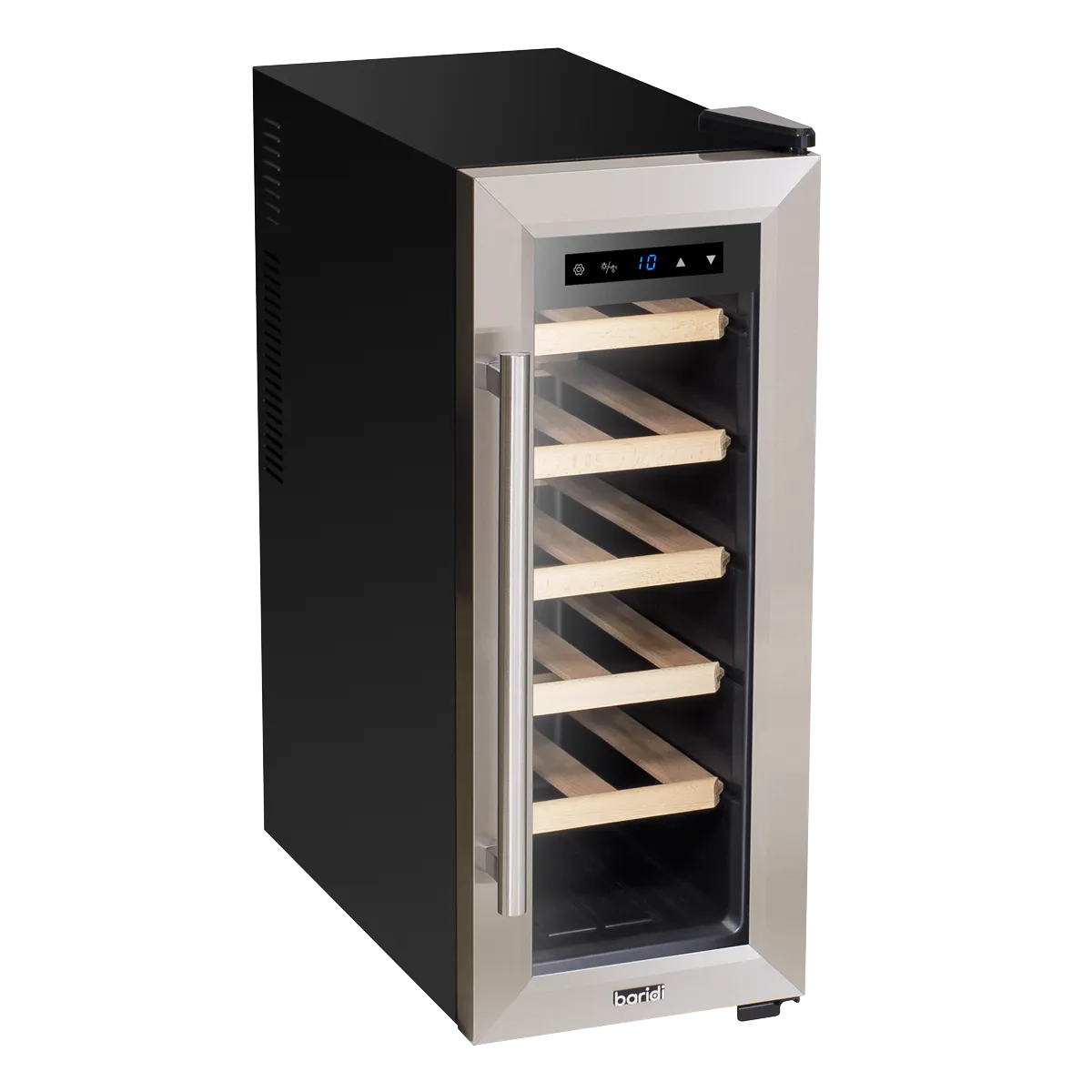 Baridi 12 Bottle Wine Cooler with Digital Touch Screen Controls & LED Light, Stainless Steel - DH28