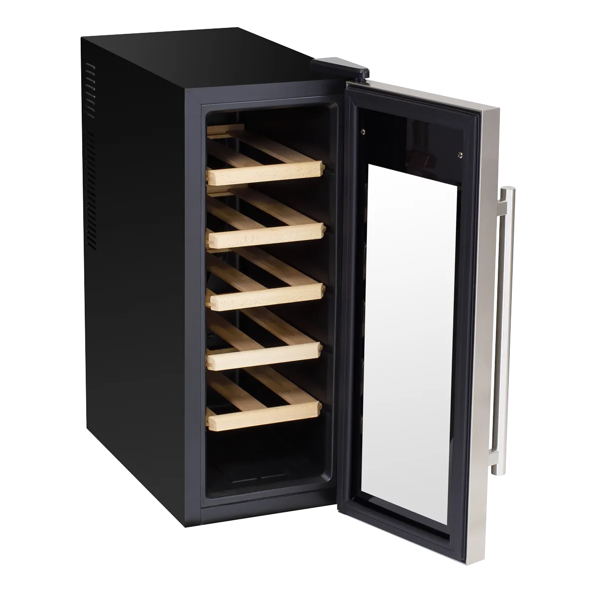 Baridi 12 Bottle Wine Cooler with Digital Touch Screen Controls & LED Light, Stainless Steel - DH28