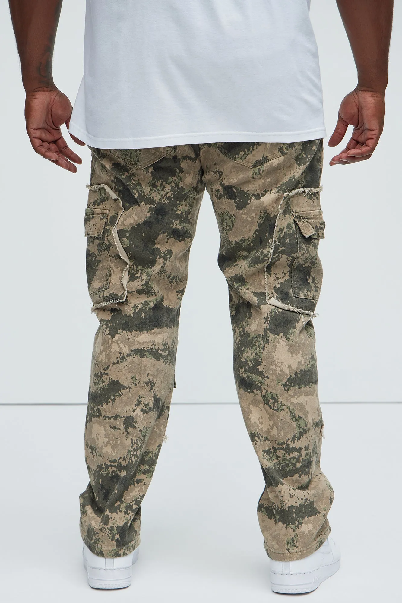 Be That Frayed Cargo Straight Pants - Grey/combo