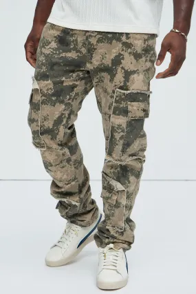 Be That Frayed Cargo Straight Pants - Grey/combo