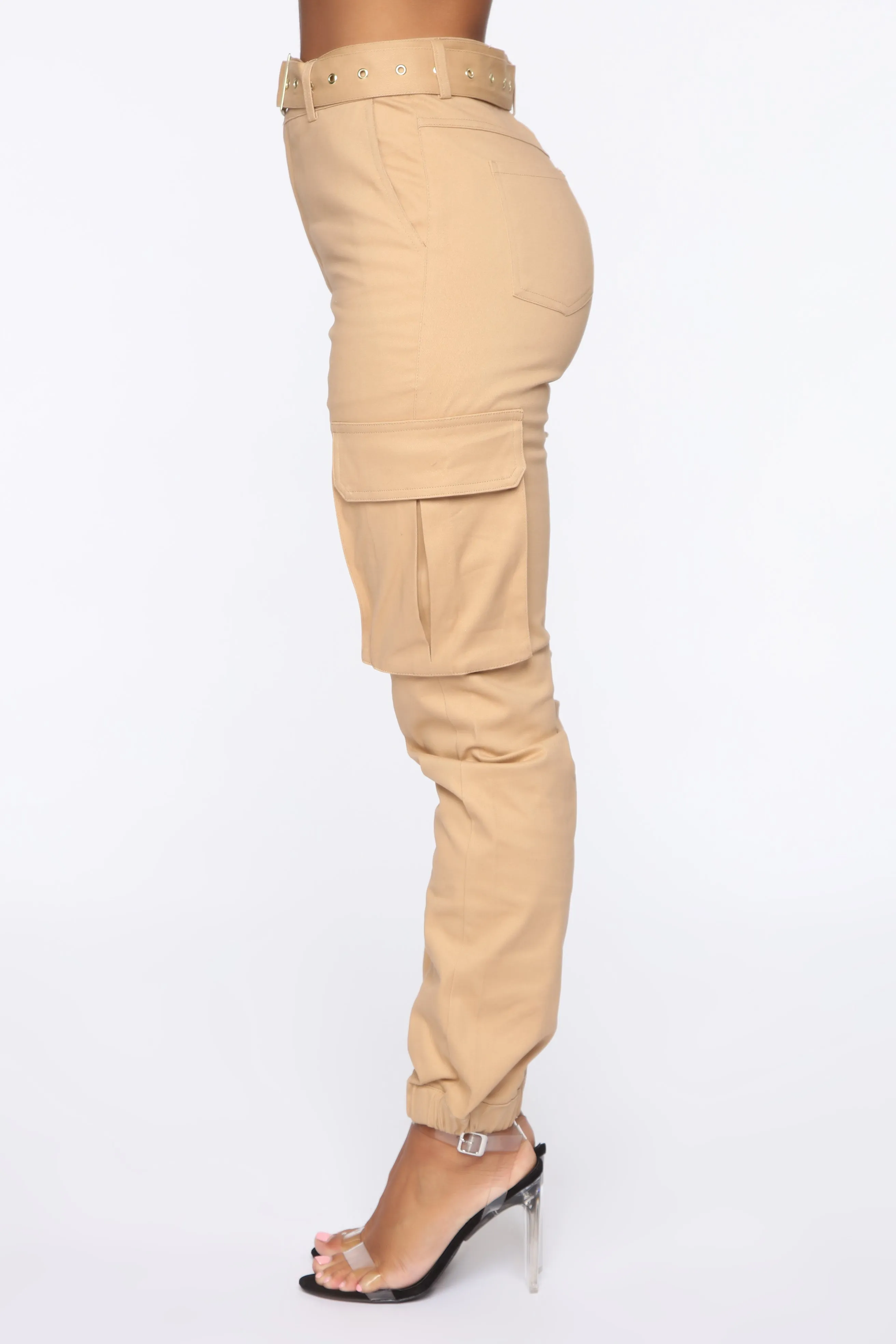 Belt It Out Cargo Joggers - Khaki