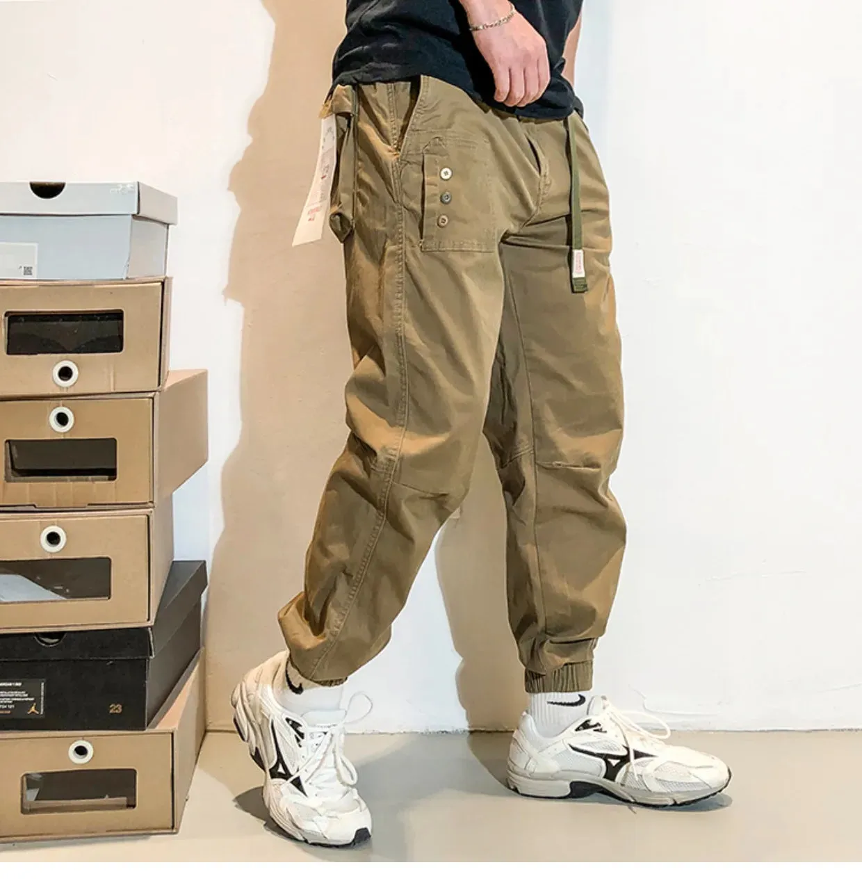 Belted Cuffed Cargo Pants