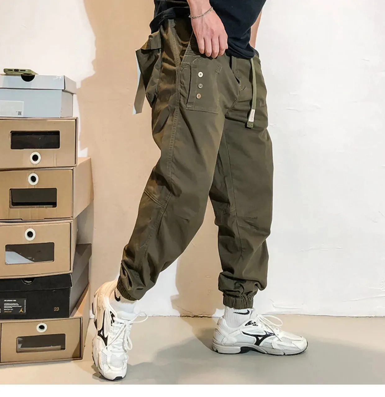 Belted Cuffed Cargo Pants