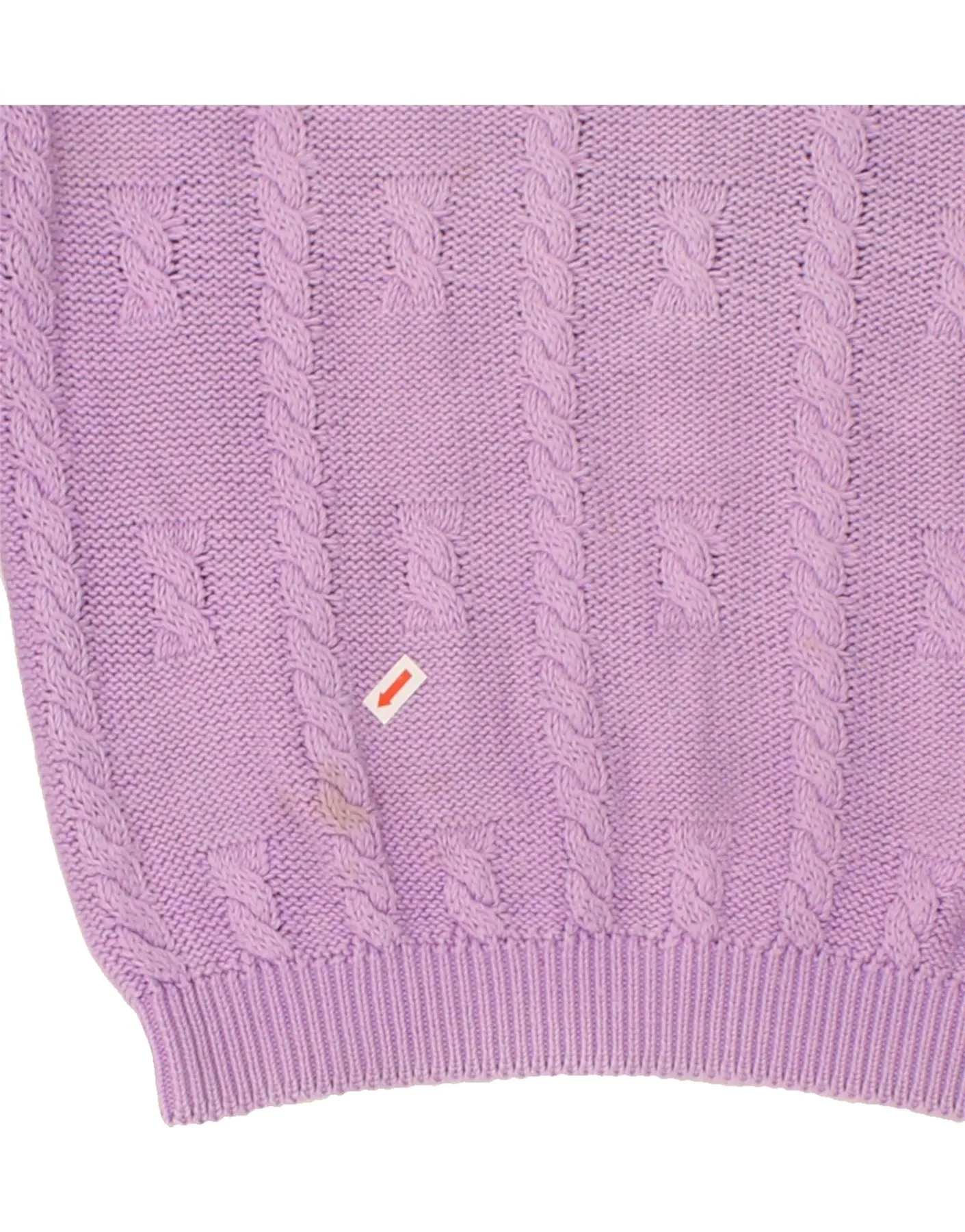 BENETTON Womens Crop Crew Neck Jumper Sweater UK 16 Large Purple Cotton