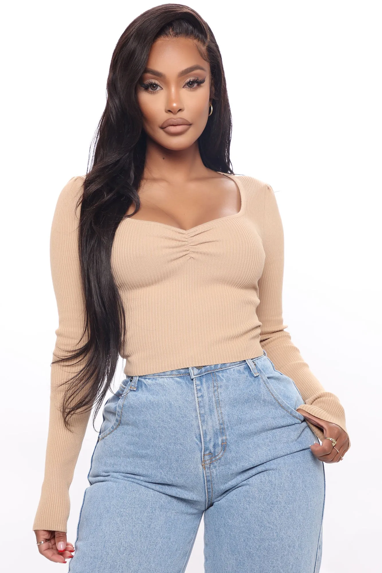 Best Of The Bunch Ribbed Sweater - Taupe