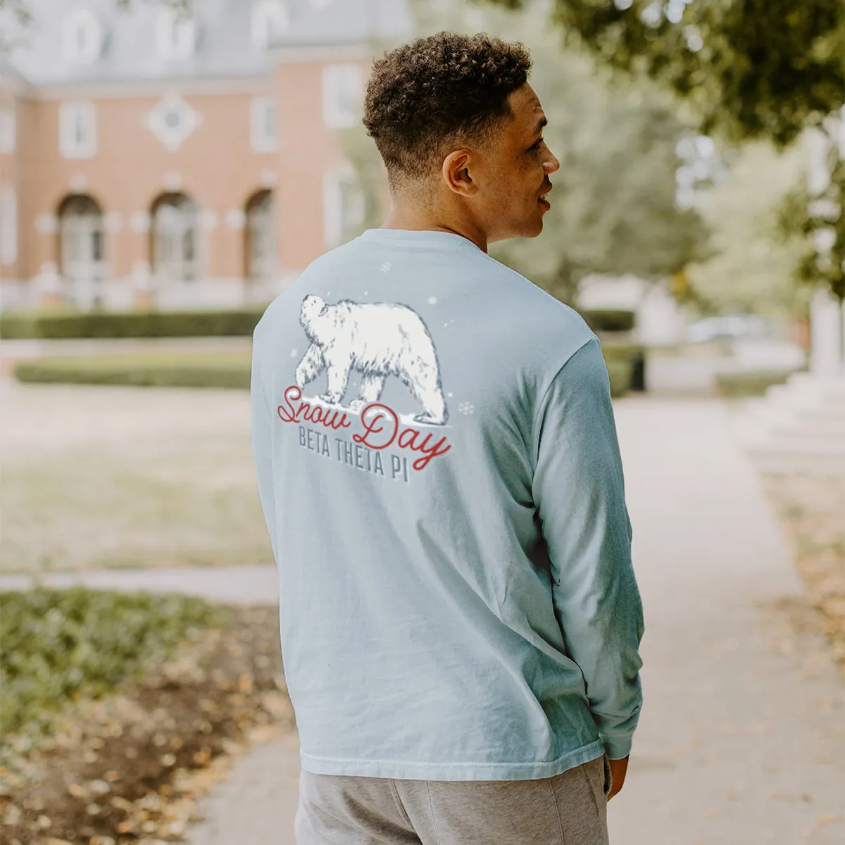 Beta Comfort Colors Snow Day Long Sleeve Pocket Tee