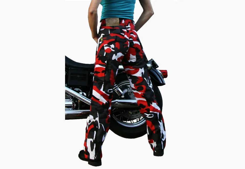 BGA Robin Women Motorcycle Cargo Pants Red