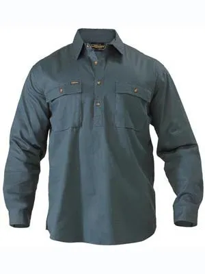 Bisley Closed Front Cotton Long Sleeve Drill Shirt BSC6433