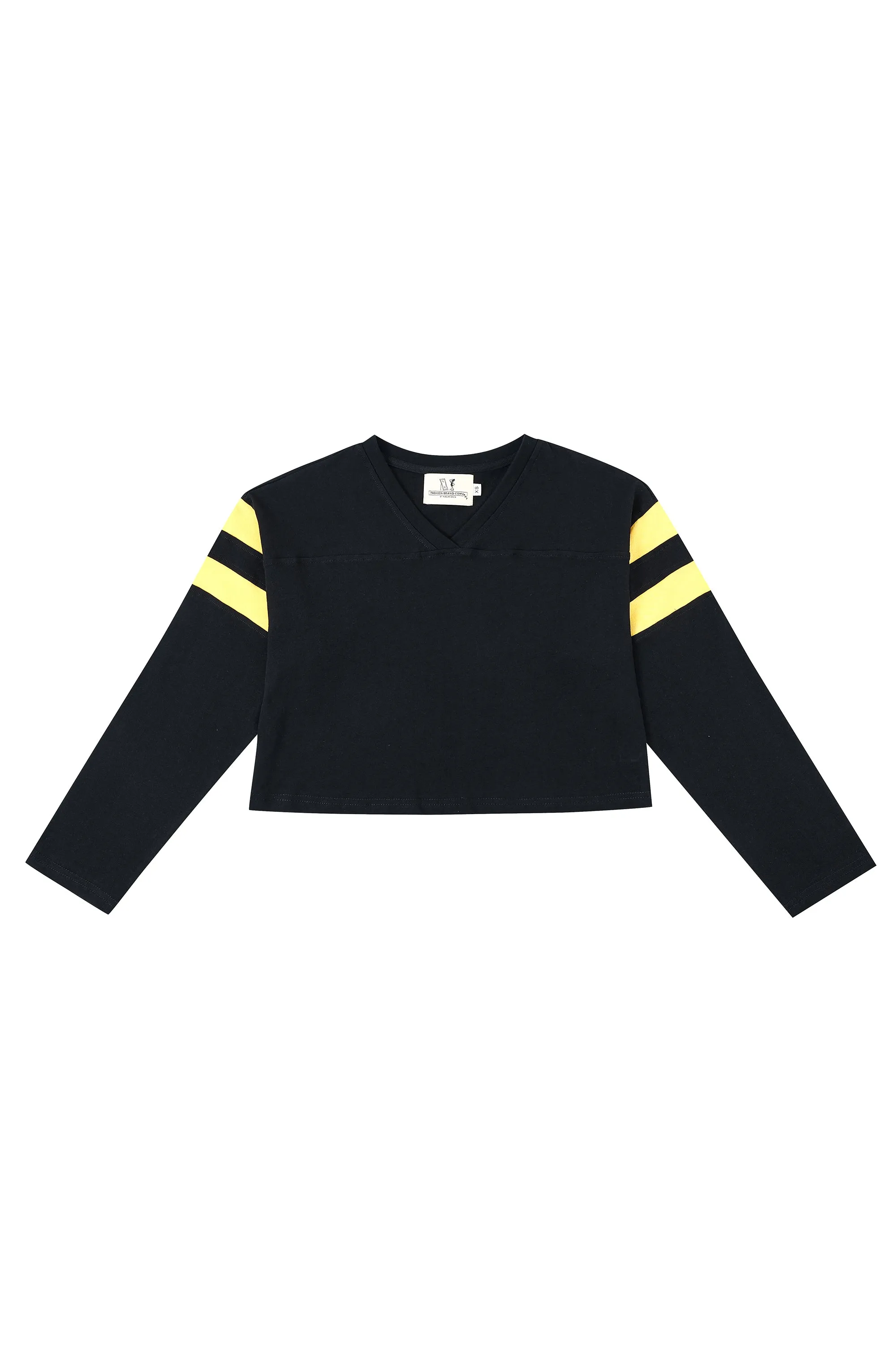 Black & Yellow Long Sleeve Football T-Shirt