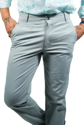 Blue Grey Color Cotton Trouser Pants for Men