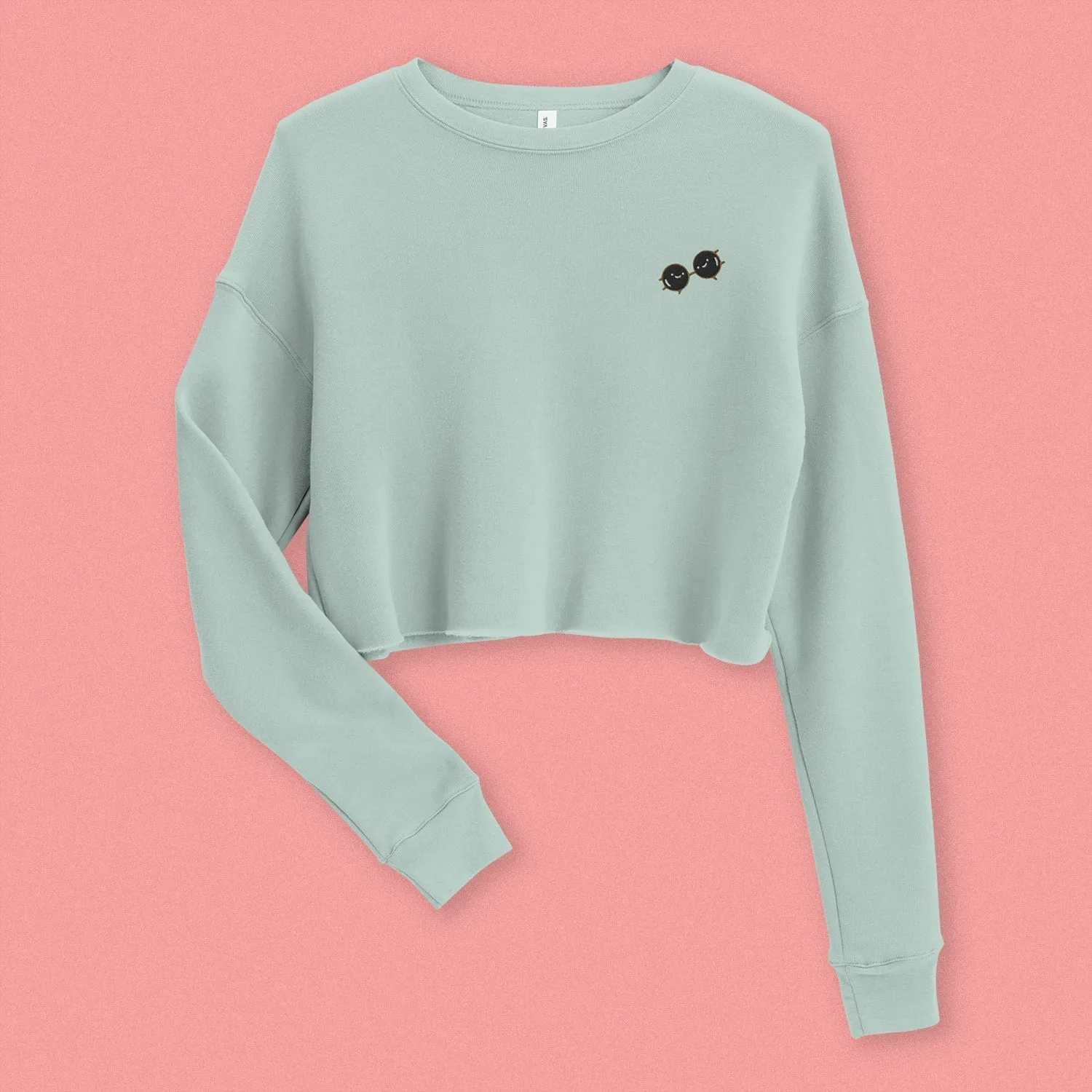 Boba Besteas Embroidered Crop Sweatshirt