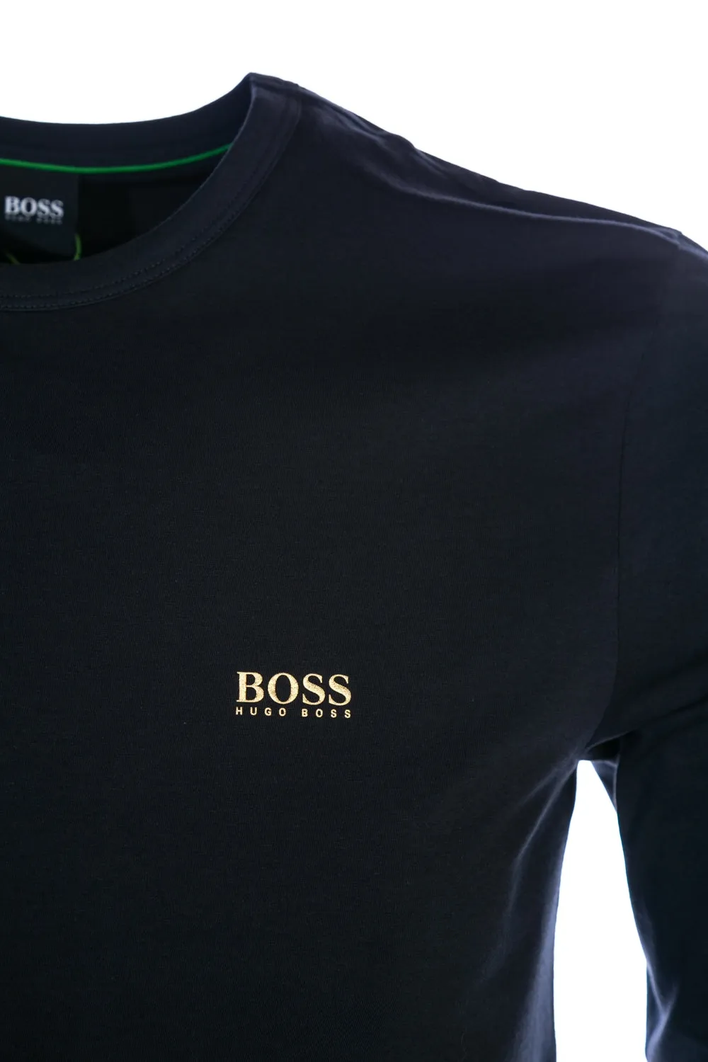 BOSS Togn Long Sleeve T Shirt in Navy & Gold