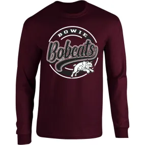 Bowie Bobcats - Circle Script Long Sleeve T-Shirt